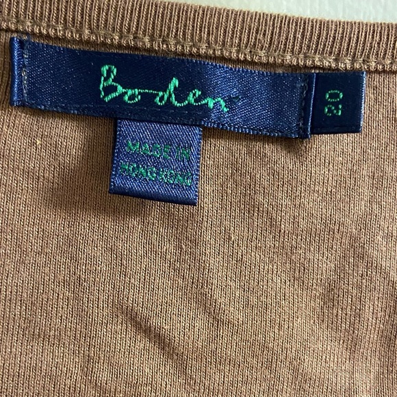 Boden crewneck top brown long sleeves patchwork Sz 20 - Picture 5 of 7